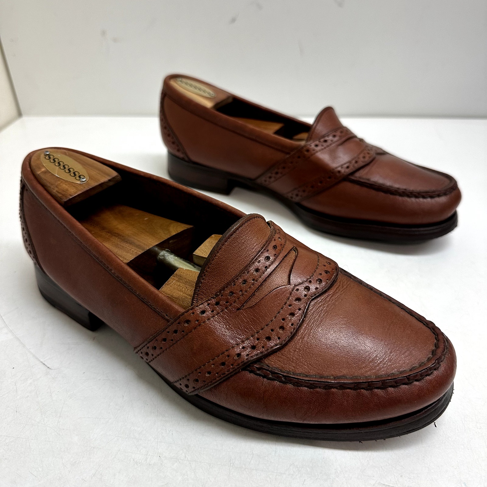 Euc Rancourt & Co. X Polo Ralph Lauren Penny Loafers Brogued Made In Maine Usa 9 — image 5 of 8